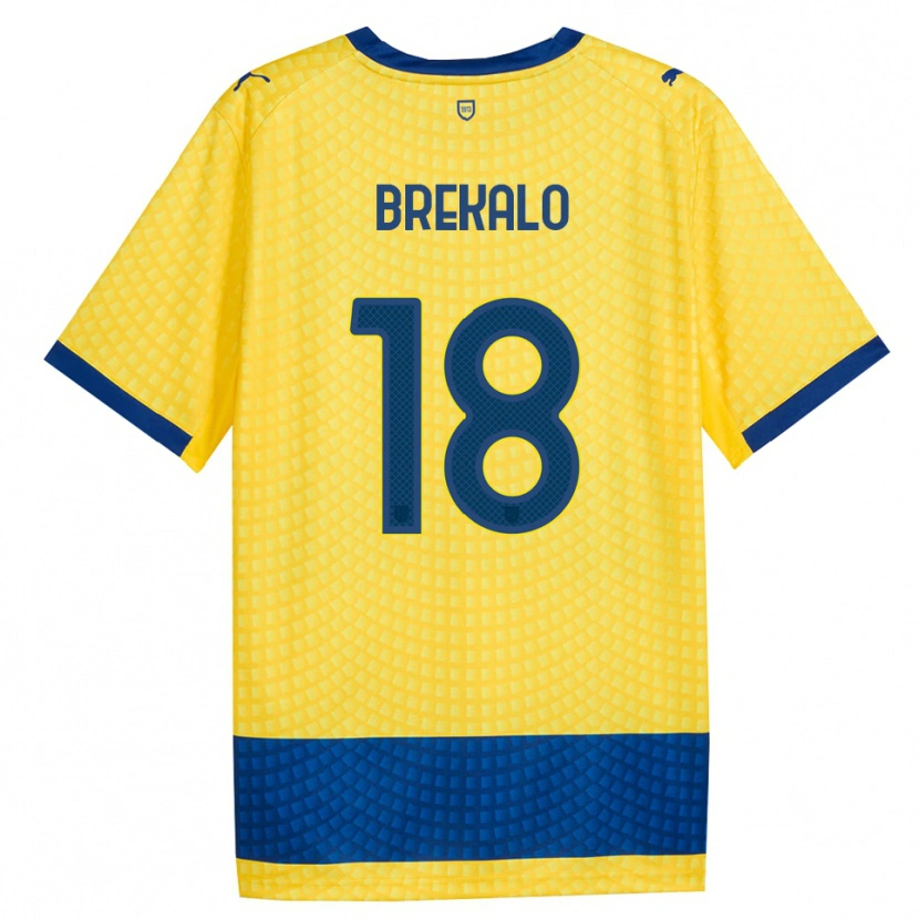 Danxen Hombre Camiseta Marko Brekalo #18 Amarillo Azul Negro 2ª Equipación 2026/27 La Camisa