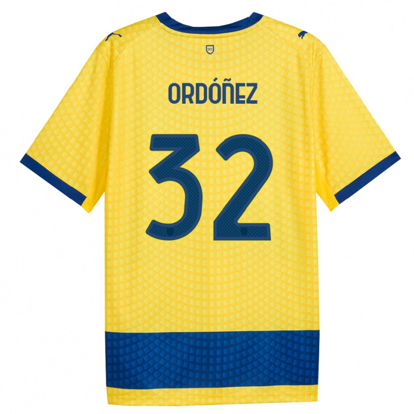 Danxen Hombre Camiseta Christian Ordóñez #32 Amarillo Azul Negro 2ª Equipación 2026/27 La Camisa