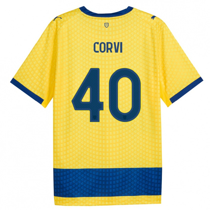 Danxen Hombre Camiseta Edoardo Corvi #40 Amarillo Azul Negro 2ª Equipación 2026/27 La Camisa