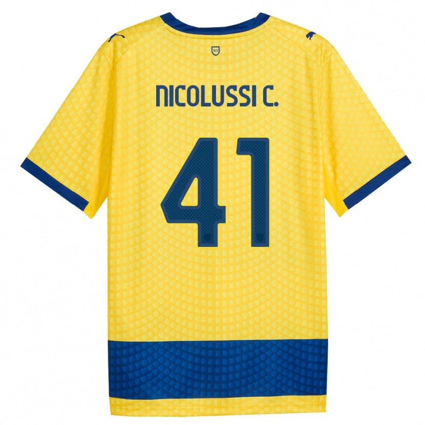 Danxen Hombre Camiseta Hans Nicolussi Caviglia #41 Amarillo Azul Negro 2ª Equipación 2026/27 La Camisa