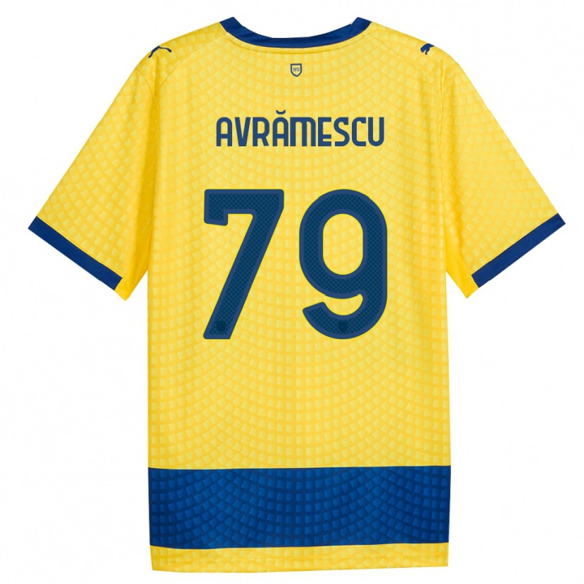 Danxen Hombre Camiseta Ianis Avrămescu #79 Amarillo Azul Negro 2ª Equipación 2026/27 La Camisa