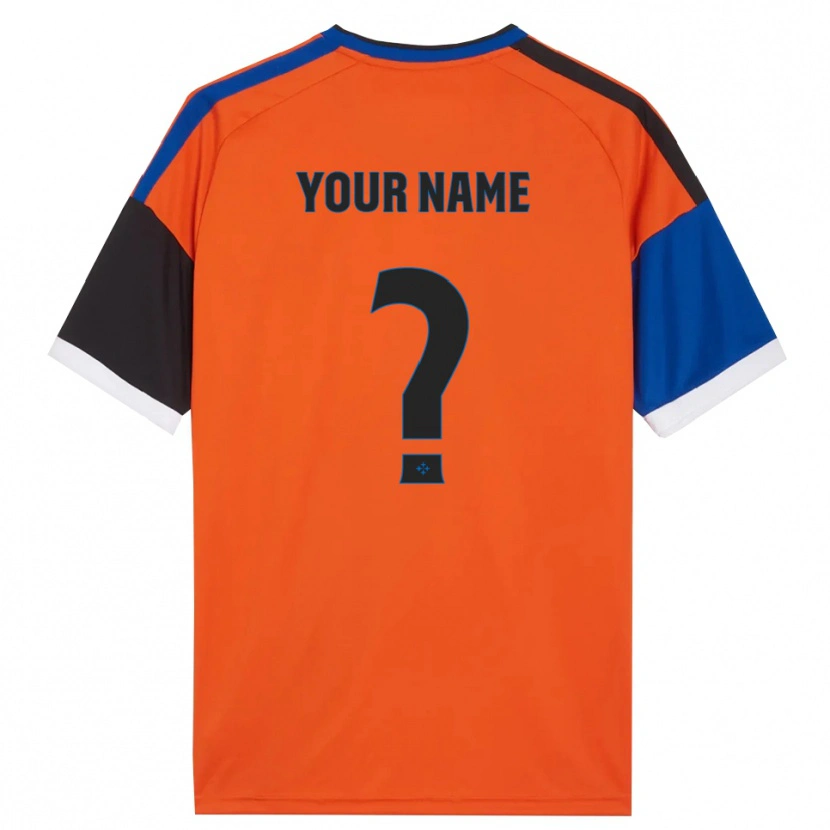 Danxen Hombre Camiseta Su Nombre #0 Naranja Azul Negro Blanco 2ª Equipación 2026/27 La Camisa