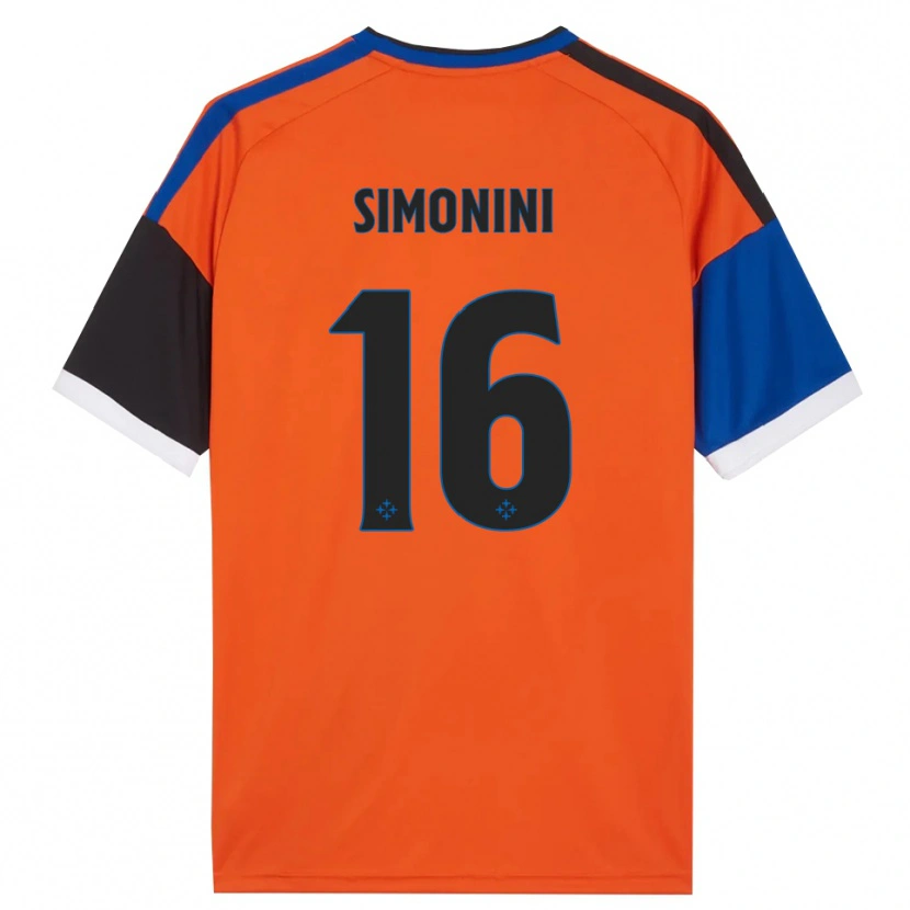 Danxen Hombre Camiseta Nicolò Simonini #16 Naranja Azul Negro Blanco 2ª Equipación 2026/27 La Camisa