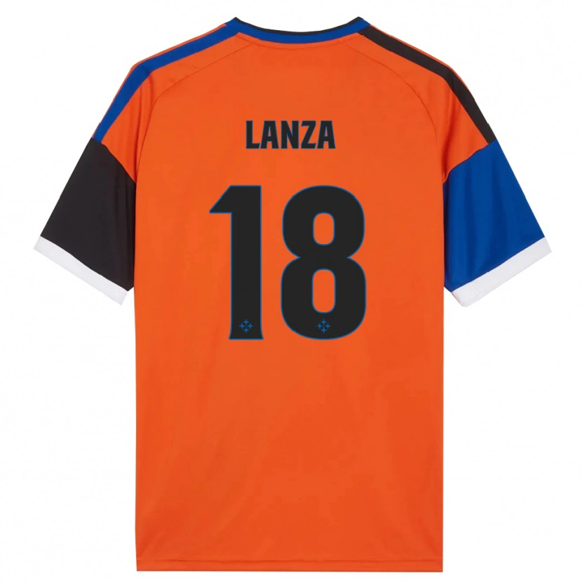 Danxen Hombre Camiseta Manuel Lanza #18 Naranja Azul Negro Blanco 2ª Equipación 2026/27 La Camisa