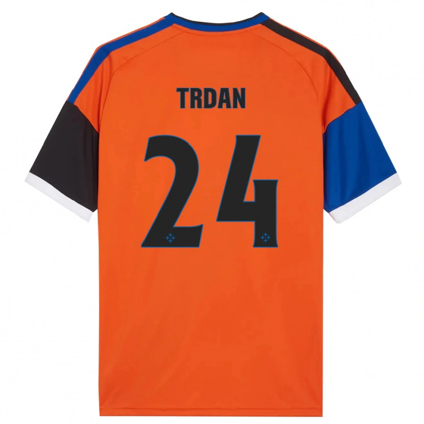 Danxen Hombre Camiseta Miha Trdan #24 Naranja Azul Negro Blanco 2ª Equipación 2026/27 La Camisa