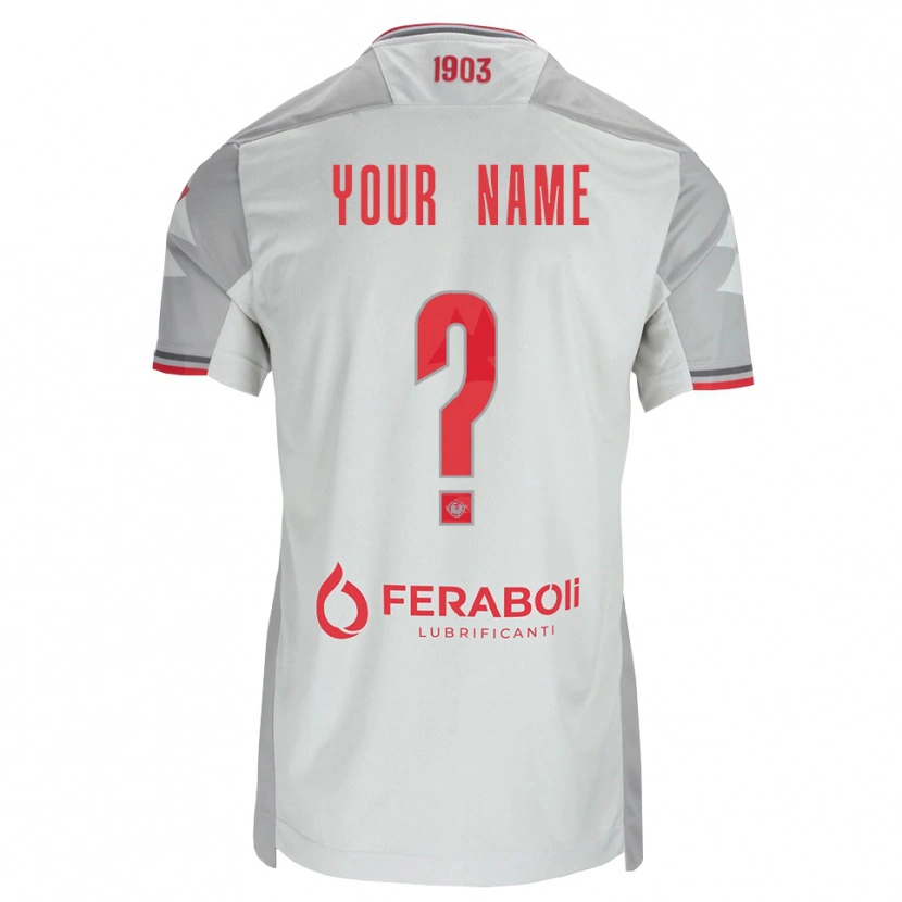 Danxen Hombre Camiseta Su Nombre #0 Gris Blanco Rojo 2ª Equipación 2026/27 La Camisa