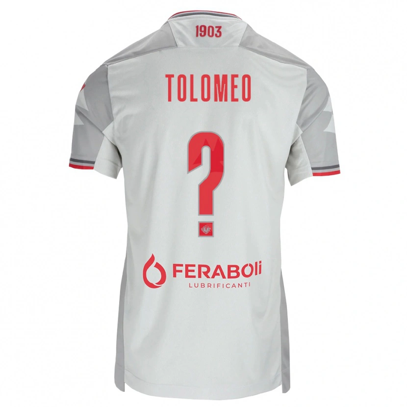 Danxen Hombre Camiseta Gabriel Tolomeo #0 Gris Blanco Rojo 2ª Equipación 2026/27 La Camisa