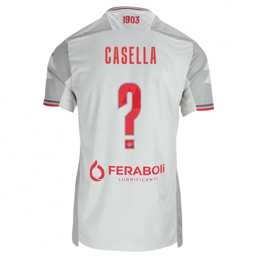 Danxen Hombre Camiseta Mattia Casella #0 Gris Blanco Rojo 2ª Equipación 2026/27 La Camisa