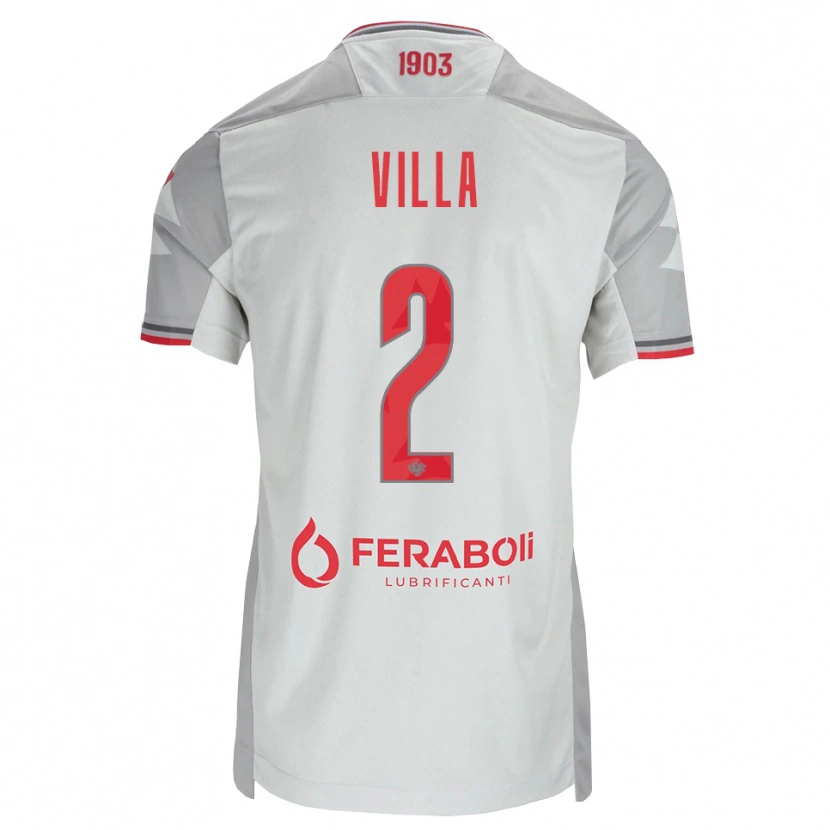 Danxen Hombre Camiseta Riccardo Villa #2 Gris Blanco Rojo 2ª Equipación 2026/27 La Camisa