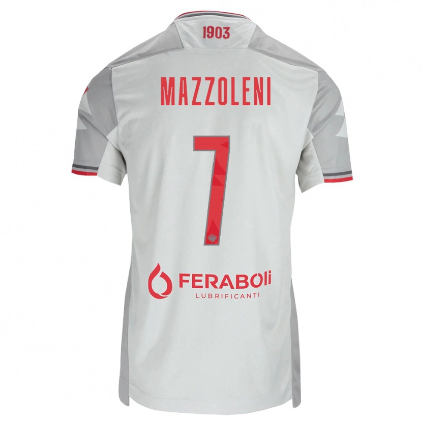 Danxen Hombre Camiseta Andrea Mazzoleni #7 Gris Blanco Rojo 2ª Equipación 2026/27 La Camisa