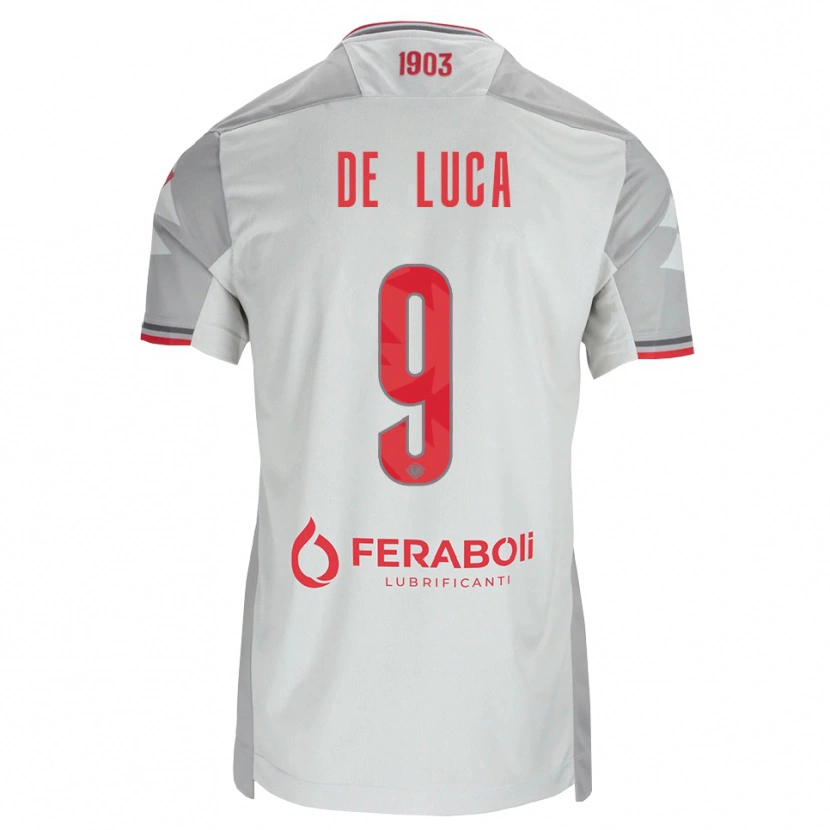 Danxen Hombre Camiseta Manuel De Luca #9 Gris Blanco Rojo 2ª Equipación 2026/27 La Camisa