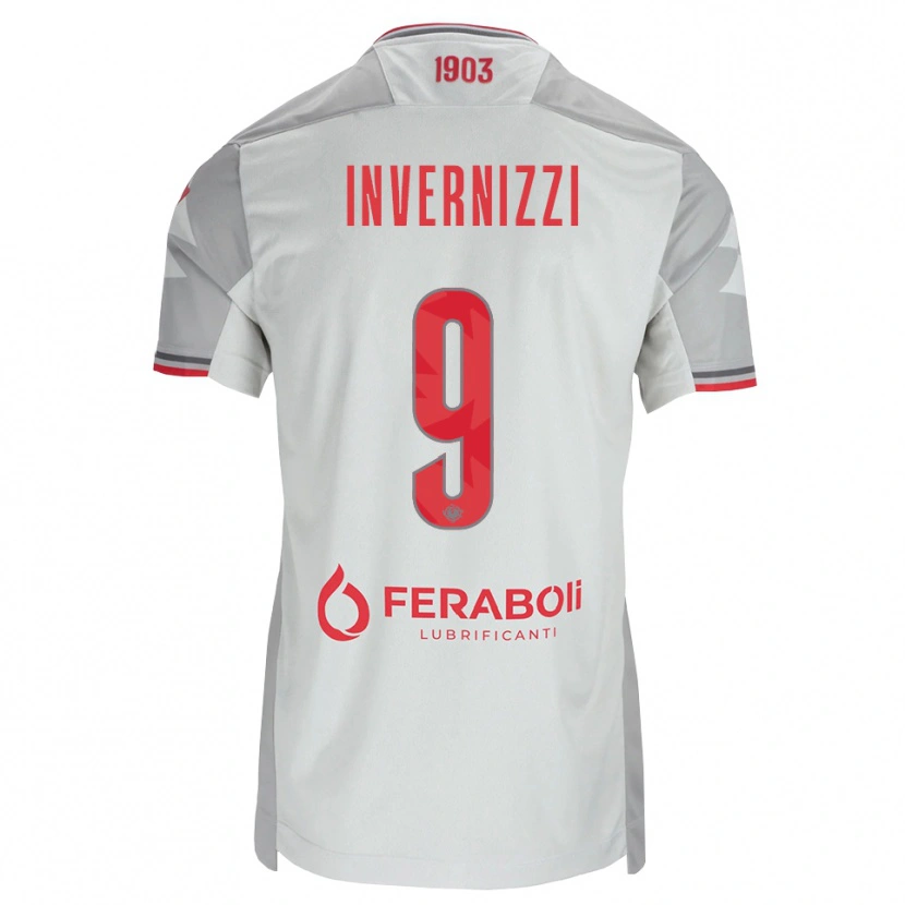 Danxen Hombre Camiseta Leonardo Invernizzi #9 Gris Blanco Rojo 2ª Equipación 2026/27 La Camisa