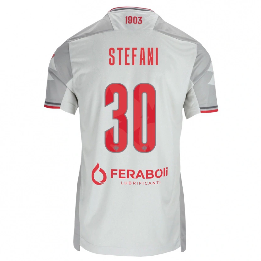 Danxen Hombre Camiseta Christian Stefani #30 Gris Blanco Rojo 2ª Equipación 2026/27 La Camisa
