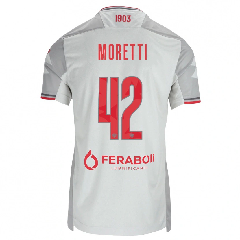 Danxen Hombre Camiseta Lorenzo Moretti #42 Gris Blanco Rojo 2ª Equipación 2026/27 La Camisa