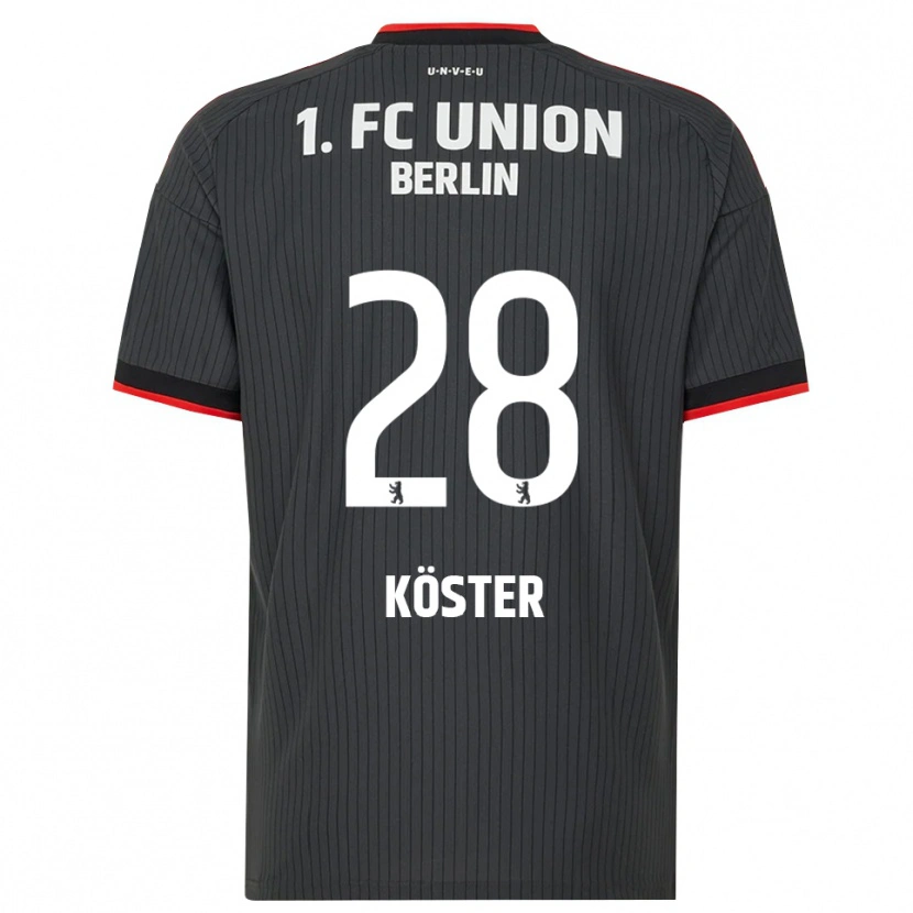 Danxen Hombre Camiseta Leonie Köster #28 Negro Blanco Rojo 2ª Equipación 2026/27 La Camisa