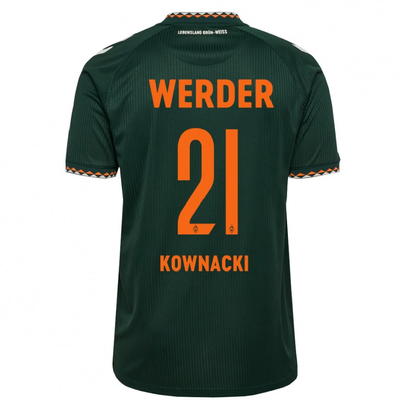 Danxen Hombre Camiseta Dawid Kownacki #21 Verde Oscuro Naranja Blanco 2ª Equipación 2026/27 La Camisa