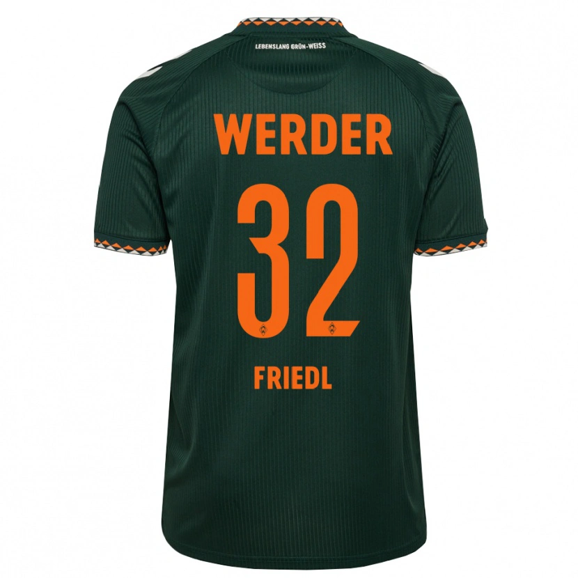 Danxen Hombre Camiseta Marco Friedl #32 Verde Oscuro Naranja Blanco 2ª Equipación 2026/27 La Camisa
