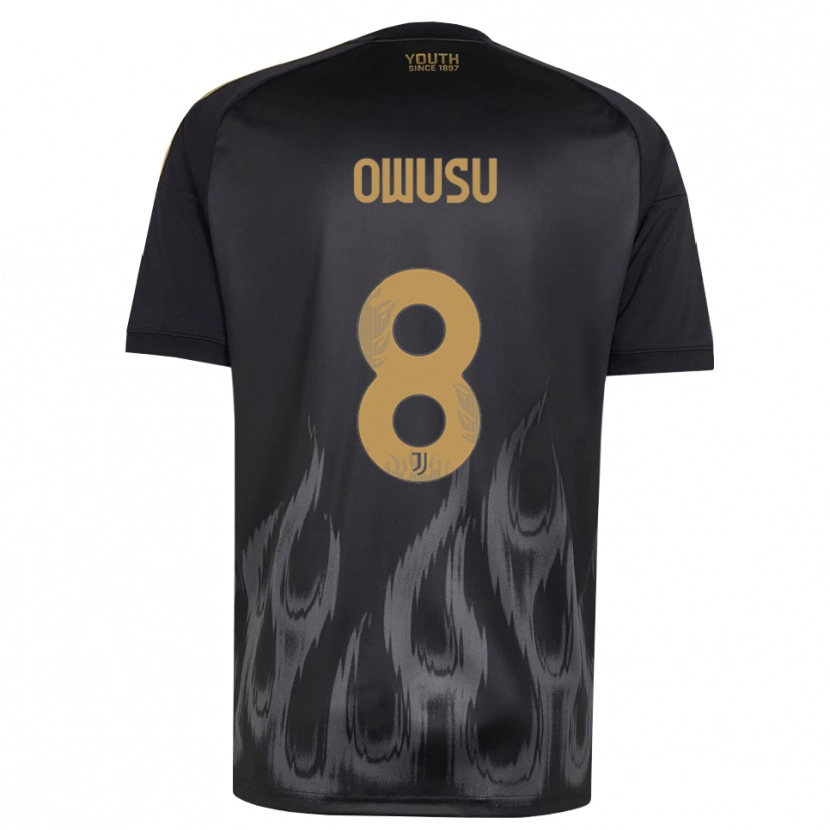 Danxen Hombre Camiseta Augusto Owusu #8 Negro Marrón Equipación Tercera 2026/27 La Camisa