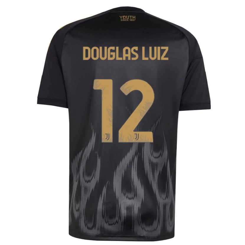 Danxen Hombre Camiseta Douglas Luiz #12 Negro Marrón Equipación Tercera 2026/27 La Camisa