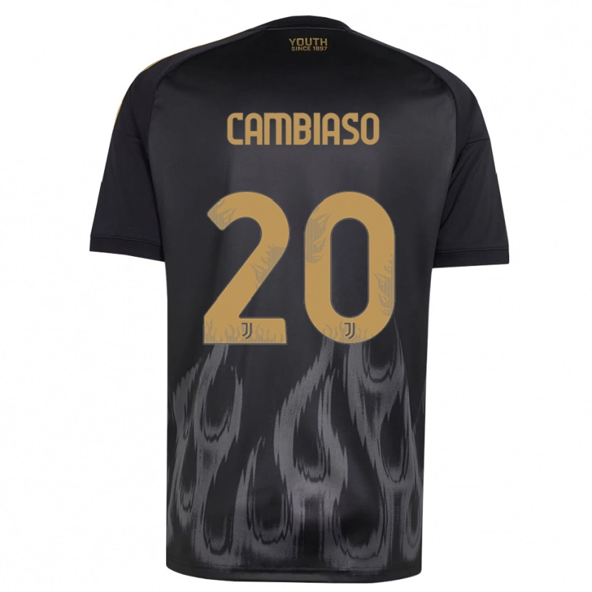 Danxen Hombre Camiseta Andrea Cambiaso #20 Negro Marrón Equipación Tercera 2026/27 La Camisa