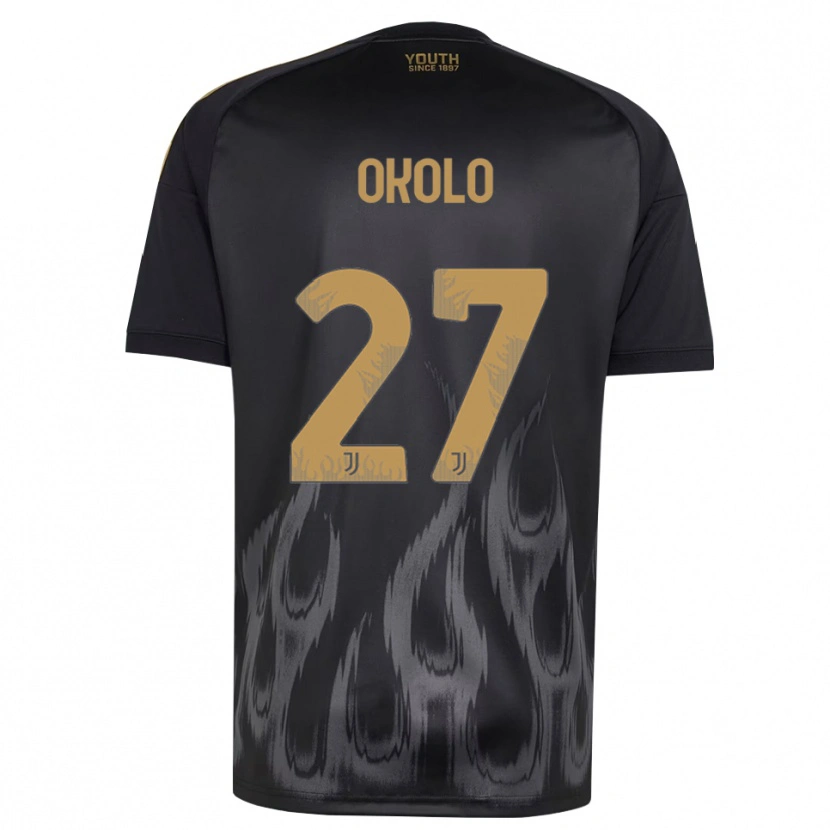 Danxen Hombre Camiseta Daniel Okolo #27 Negro Marrón Equipación Tercera 2026/27 La Camisa