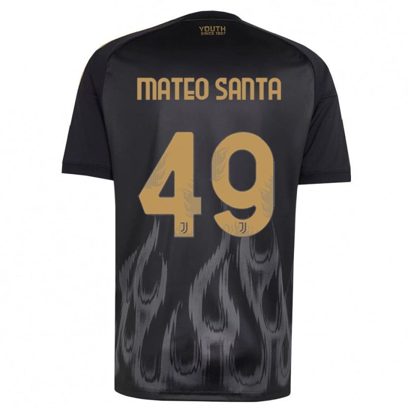 Danxen Hombre Camiseta Mateo Santa Maria #49 Negro Marrón Equipación Tercera 2026/27 La Camisa