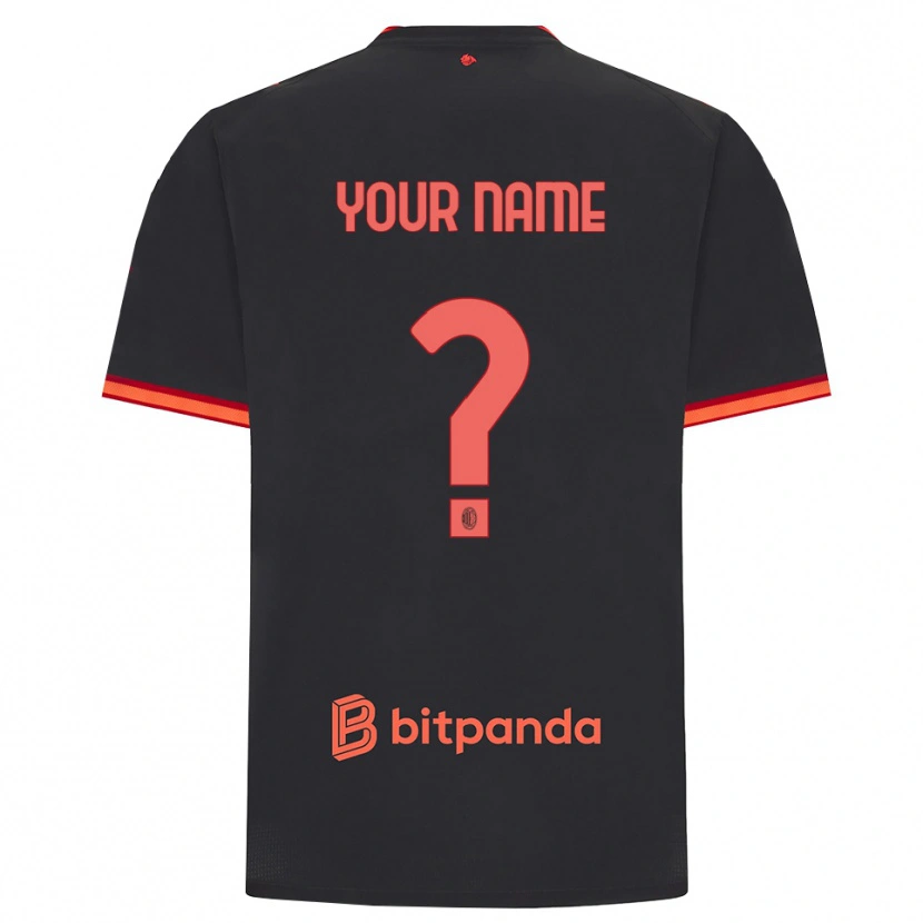 Danxen Hombre Camiseta Su Nombre #0 Rojo Negro Equipación Tercera 2026/27 La Camisa