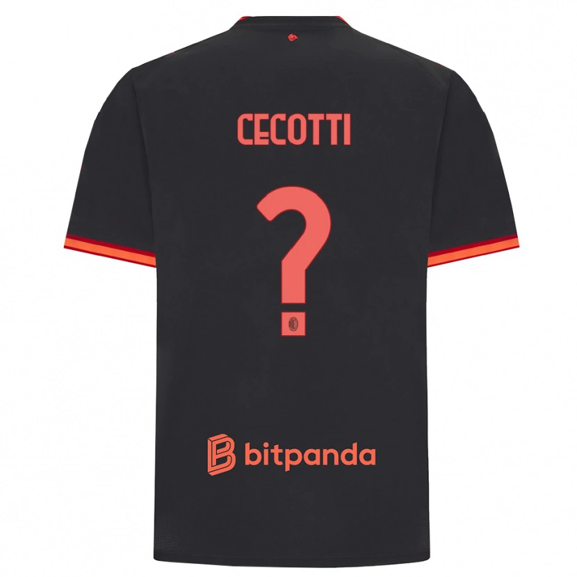 Danxen Hombre Camiseta Tommaso Cecotti #0 Rojo Negro Equipación Tercera 2026/27 La Camisa