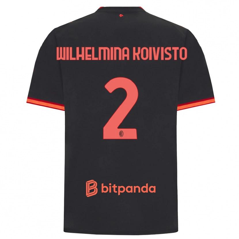 Danxen Hombre Camiseta Emma Wilhelmina Koivisto #2 Rojo Negro Equipación Tercera 2026/27 La Camisa