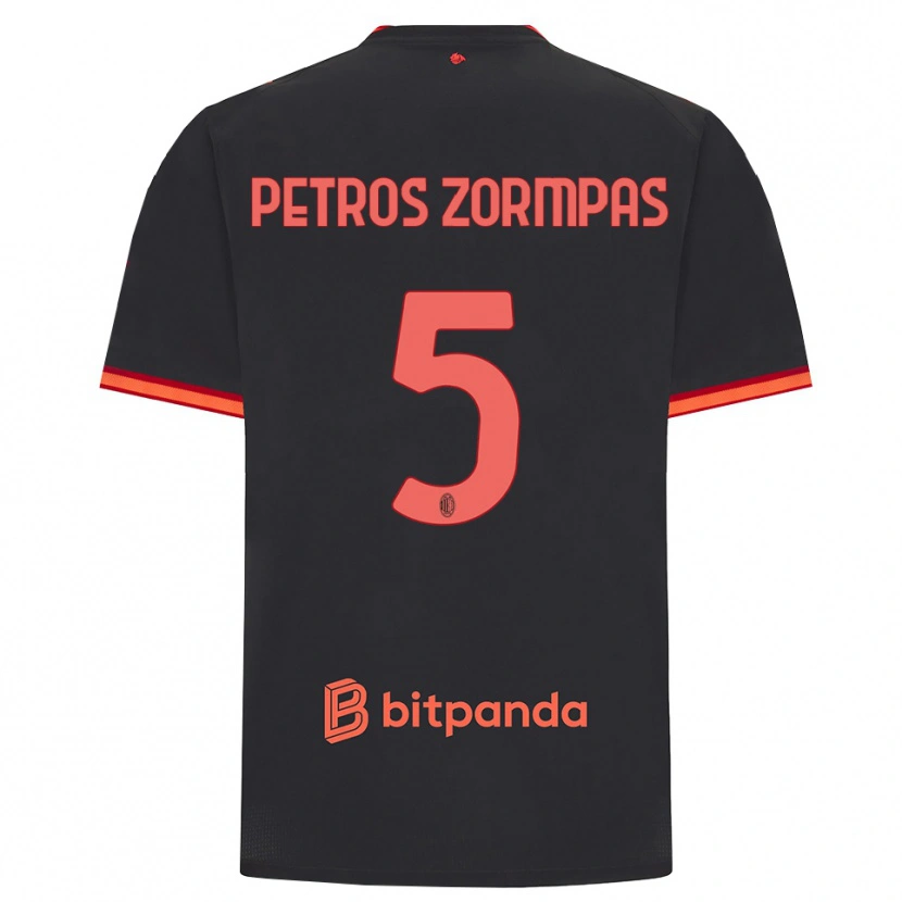 Danxen Hombre Camiseta Spyridon Petros Zorbas #5 Rojo Negro Equipación Tercera 2026/27 La Camisa