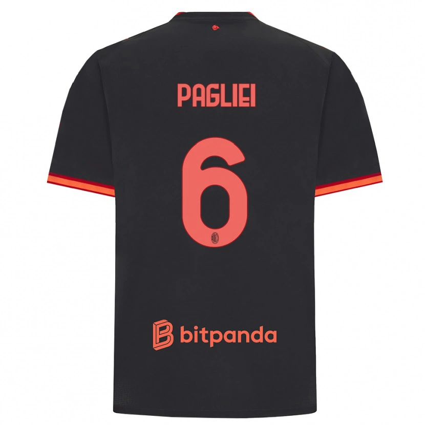 Danxen Hombre Camiseta Matteo Pagliei #6 Rojo Negro Equipación Tercera 2026/27 La Camisa