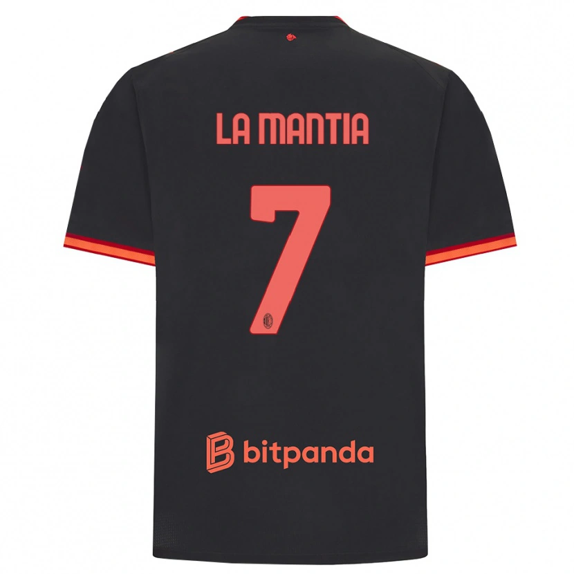 Danxen Hombre Camiseta Simon La Mantia #7 Rojo Negro Equipación Tercera 2026/27 La Camisa