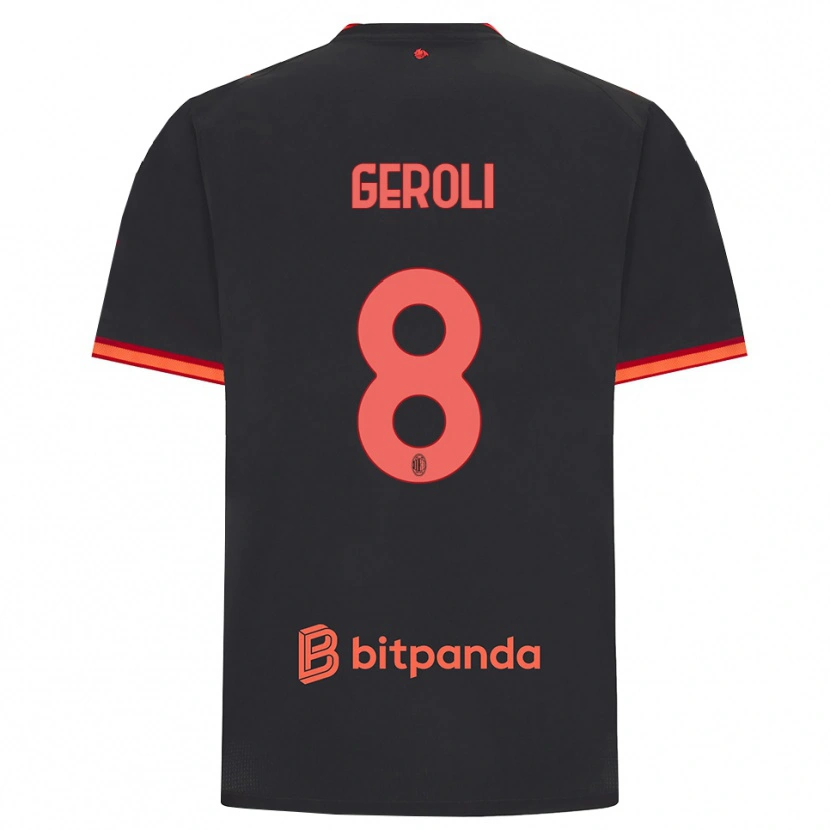 Danxen Hombre Camiseta Matteo Geroli #8 Rojo Negro Equipación Tercera 2026/27 La Camisa