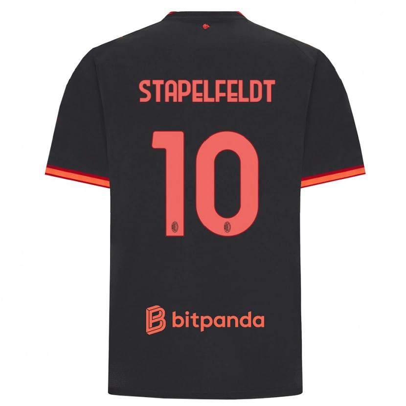 Danxen Hombre Camiseta Nina Stapelfeldt #10 Rojo Negro Equipación Tercera 2026/27 La Camisa