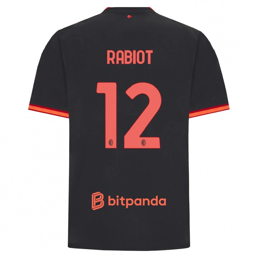 Danxen Hombre Camiseta Adrien Rabiot #12 Rojo Negro Equipación Tercera 2026/27 La Camisa