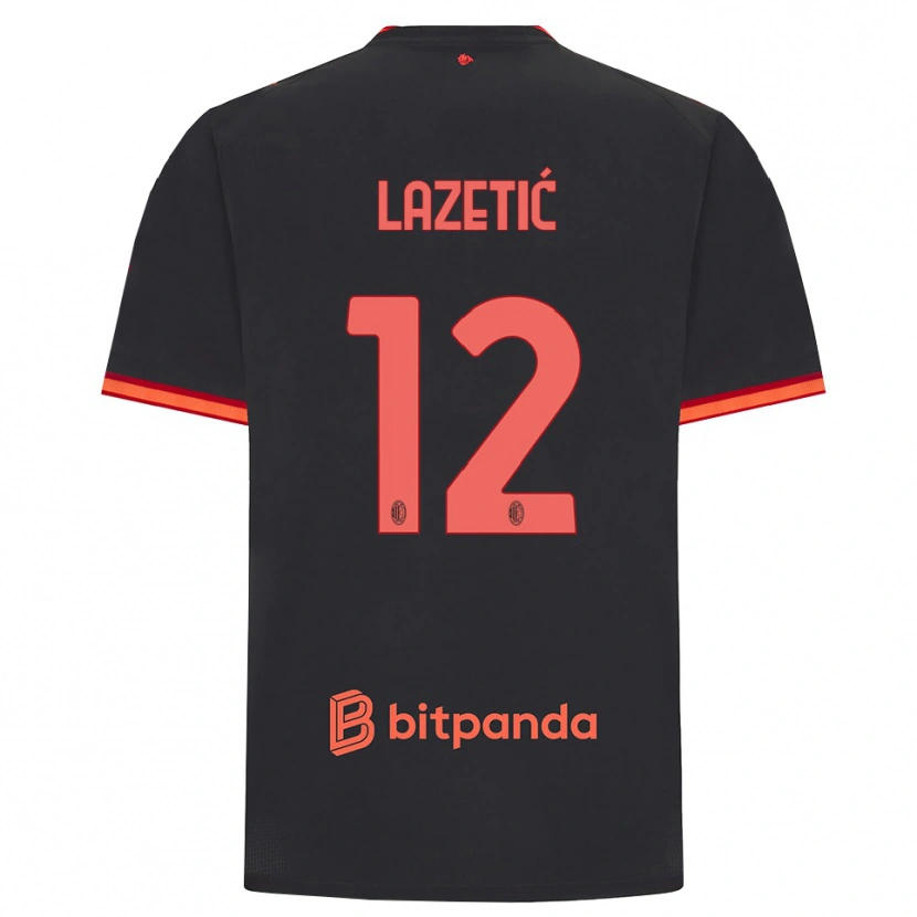 Danxen Hombre Camiseta Marko Lazetic #12 Rojo Negro Equipación Tercera 2026/27 La Camisa