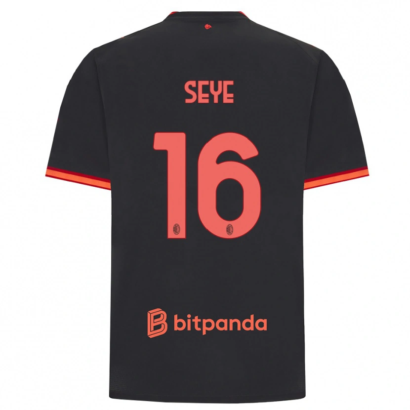 Danxen Hombre Camiseta Abdou Seye #16 Rojo Negro Equipación Tercera 2026/27 La Camisa