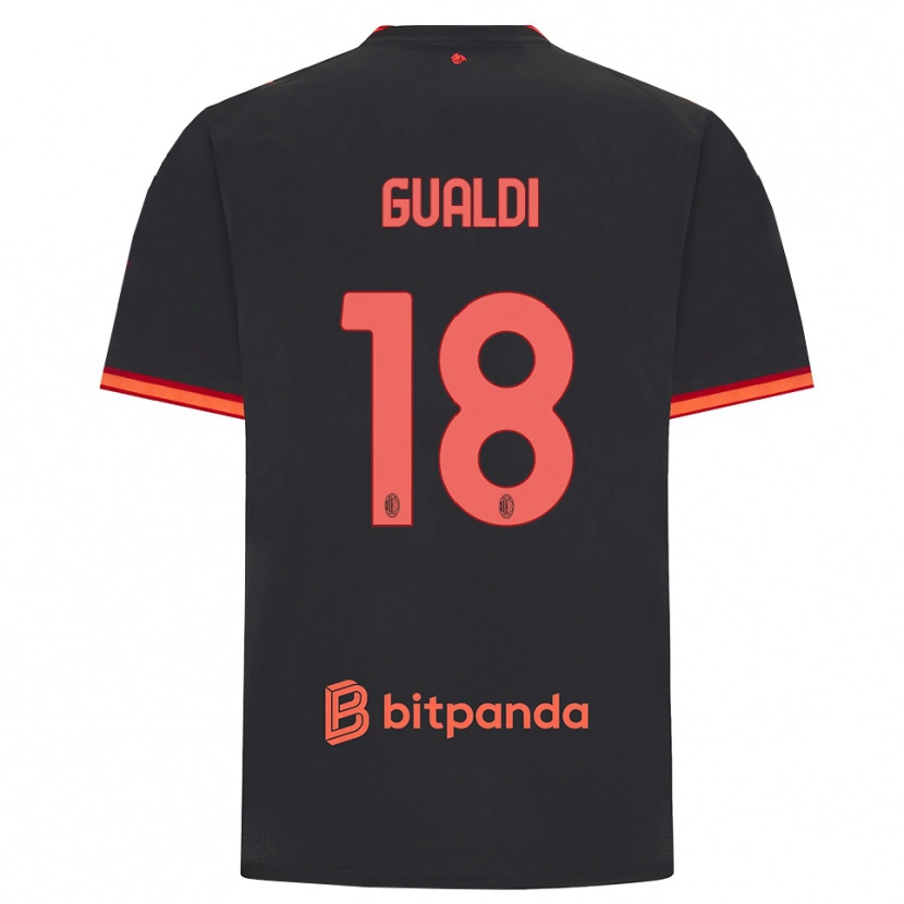 Danxen Hombre Camiseta Andrea Gualdi #18 Rojo Negro Equipación Tercera 2026/27 La Camisa