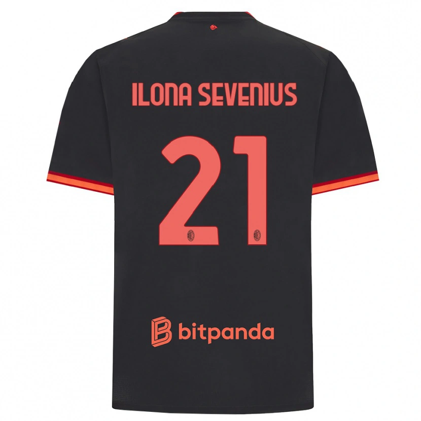 Danxen Hombre Camiseta Oona Ilona Sevenius #21 Rojo Negro Equipación Tercera 2026/27 La Camisa