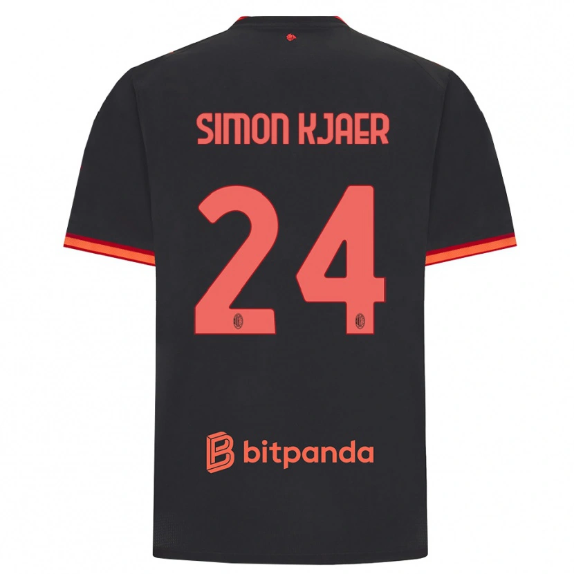Danxen Hombre Camiseta Simon Kjaer #24 Rojo Negro Equipación Tercera 2026/27 La Camisa