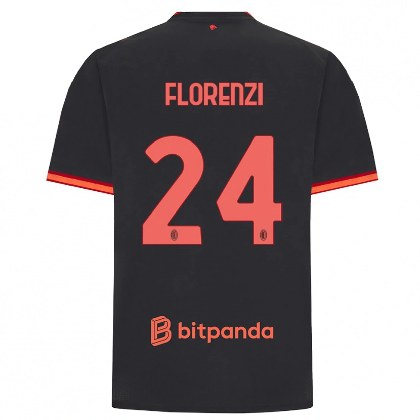 Danxen Hombre Camiseta Alessandro Florenzi #24 Rojo Negro Equipación Tercera 2026/27 La Camisa