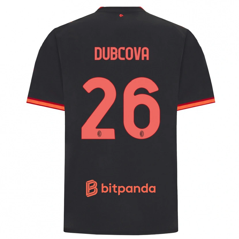 Danxen Hombre Camiseta Michaela Dubcova #26 Rojo Negro Equipación Tercera 2026/27 La Camisa