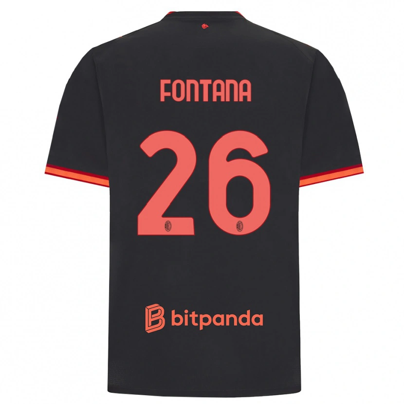 Danxen Hombre Camiseta Francesco Fontana #26 Rojo Negro Equipación Tercera 2026/27 La Camisa