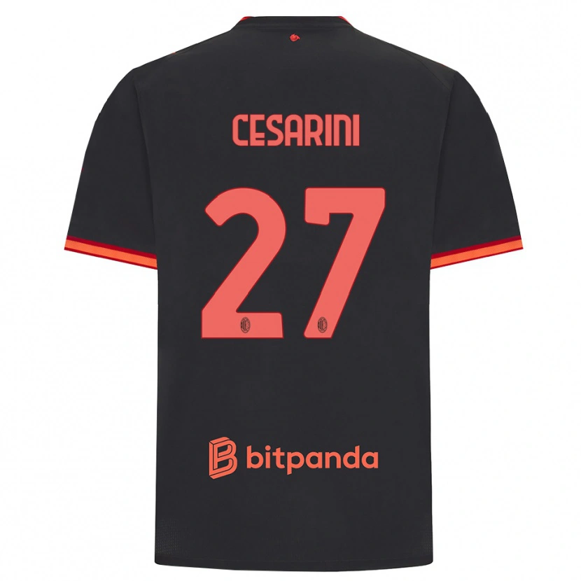 Danxen Hombre Camiseta Erin Maria Patrizia Cesarini #27 Rojo Negro Equipación Tercera 2026/27 La Camisa