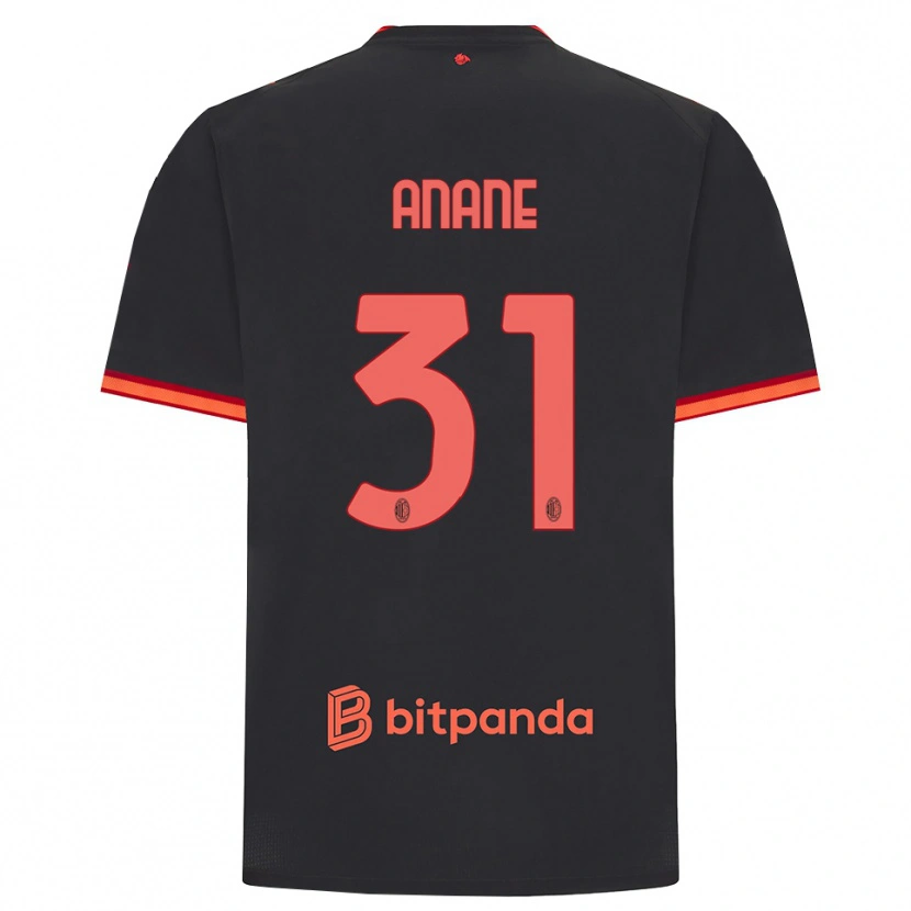 Danxen Hombre Camiseta Emmanuel Anane #31 Rojo Negro Equipación Tercera 2026/27 La Camisa