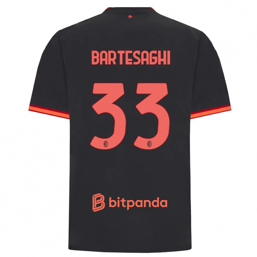 Danxen Hombre Camiseta Davide Bartesaghi #33 Rojo Negro Equipación Tercera 2026/27 La Camisa