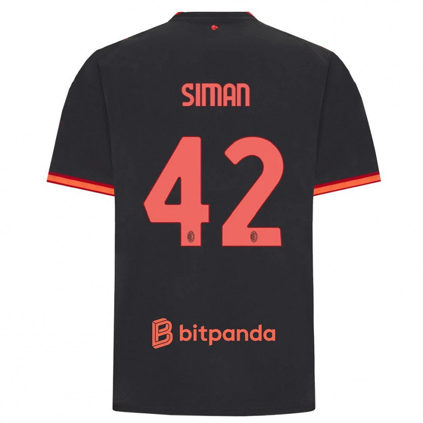 Danxen Hombre Camiseta Alexandru Șiman #42 Rojo Negro Equipación Tercera 2026/27 La Camisa