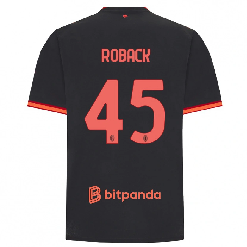 Danxen Hombre Camiseta Emil Roback #45 Rojo Negro Equipación Tercera 2026/27 La Camisa