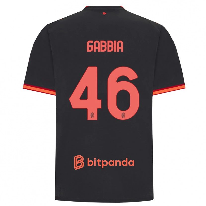 Danxen Hombre Camiseta Matteo Gabbia #46 Rojo Negro Equipación Tercera 2026/27 La Camisa