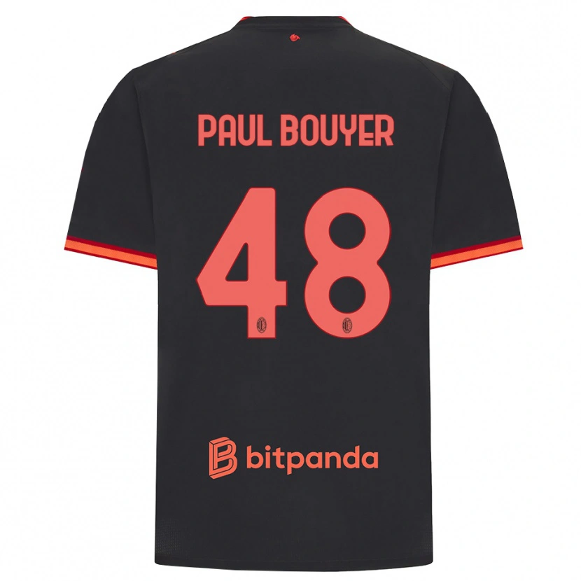 Danxen Hombre Camiseta Léo Paul Bouyer #48 Rojo Negro Equipación Tercera 2026/27 La Camisa